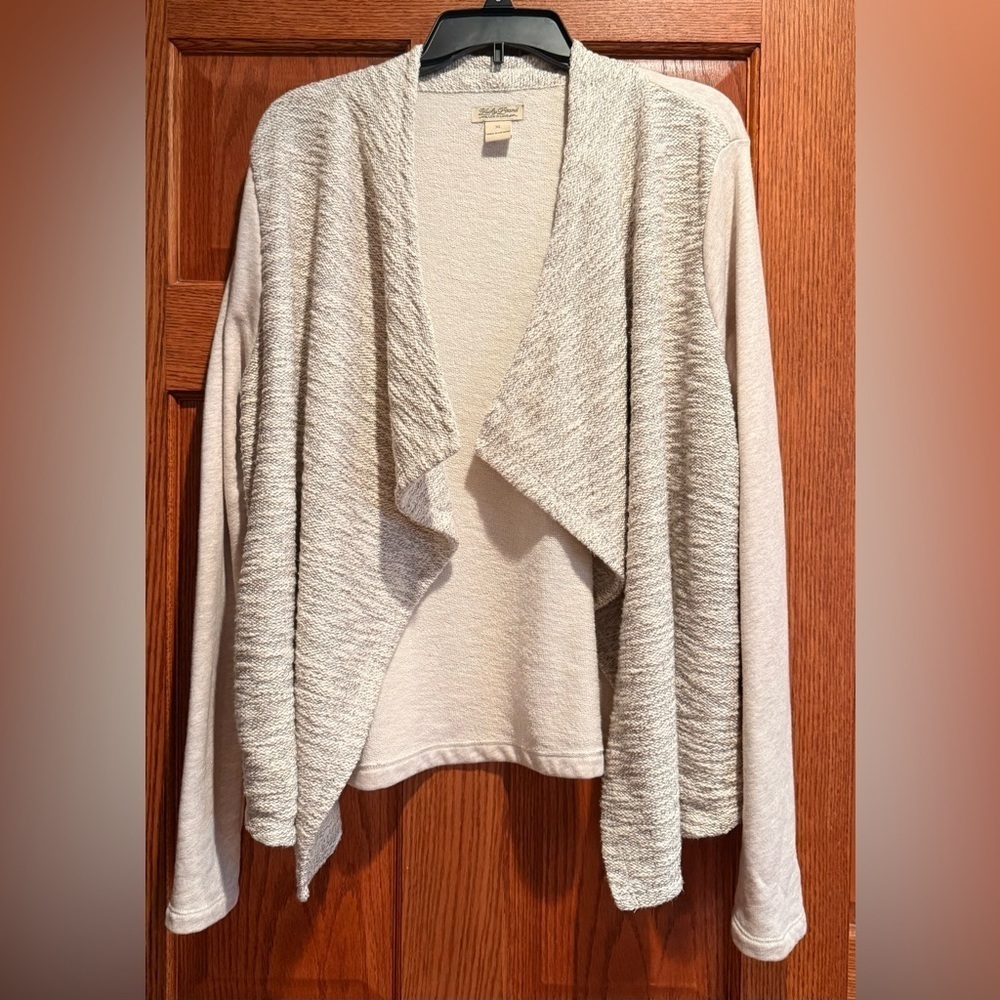 Lucky Brand Cream Open Front Wrap Stretchy Pockets Size XL